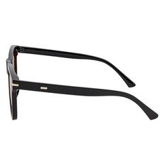 RHO – Classic Large Horn Rimmed Gloss Black Sunglasses Orange Lens