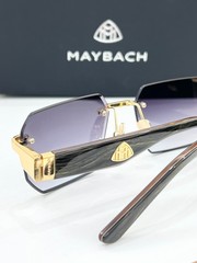 New MAYBACH THE VISIONIST I Black Horn Gold Lavender Gradient Rimless Sunglasses