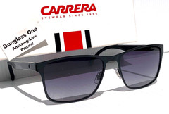 CARRERA Shiny Black Frame UV PROTECTIVE Grey Lens Sunglass 2037T/S 8079O