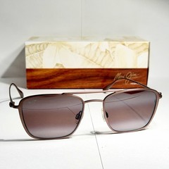 New – Maui Jim Ebb & Flow MJ 542 19A – Brown Satin Titanium – Maui Rose Lenses