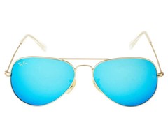 Ray-Ban Sunglasses RB3025 Aviator Flash Gold Frame Blue Flash Lenses 58mm Unisex