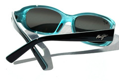 NEW Maui Jim PUNCHBOWL Black & Blue POLARIZED Neutral Grey GLASS Sunglass 219-03