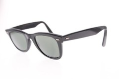 VTG B&L RAY-BAN L2009 XSAS SHINY BLACK EBONY G15 WAYFARER MADE IN USA 50/24 MM