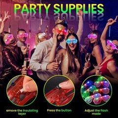 120 Pack LED Glasses ,6 Colors Light Up Glasses glow in The Dark Party Suppli…