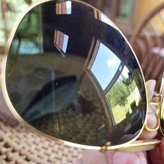Vintage B&L Ray-Ban Outdoorsman Aviator Sunglasses Gold Green w Case