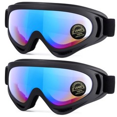 2 Pack UV400 ATV Goggles Dirt Bike Motorcycle Goggles Anti-Fog Dustproof Goggles