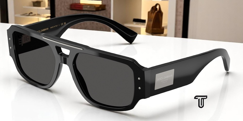 DOLCE & GABBANA DG4482 501 87 Black Dark Grey 57 mm Men’s Sunglasses