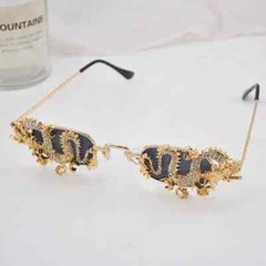 DRAGON Hip Hop Sunglasses Diamond Jewelry Frame Iced Out Moissanite Gold Color