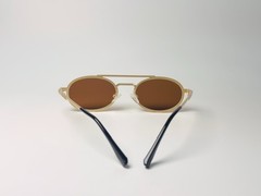 Retro Round Sunglasses Gold Frame Brown Lenses Steampunk Vintage Eyewear UV400