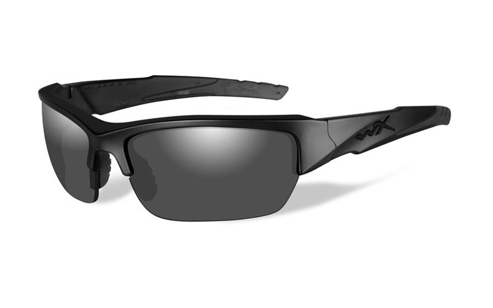Wiley X Valor Sunglasses: Matte Black Frame, 2-Lens Smoke Grey/Clear