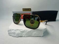 Ray-Ban RB4413 Navigator Sunglasses, Black & Gold Frame, Green G-15 Lens