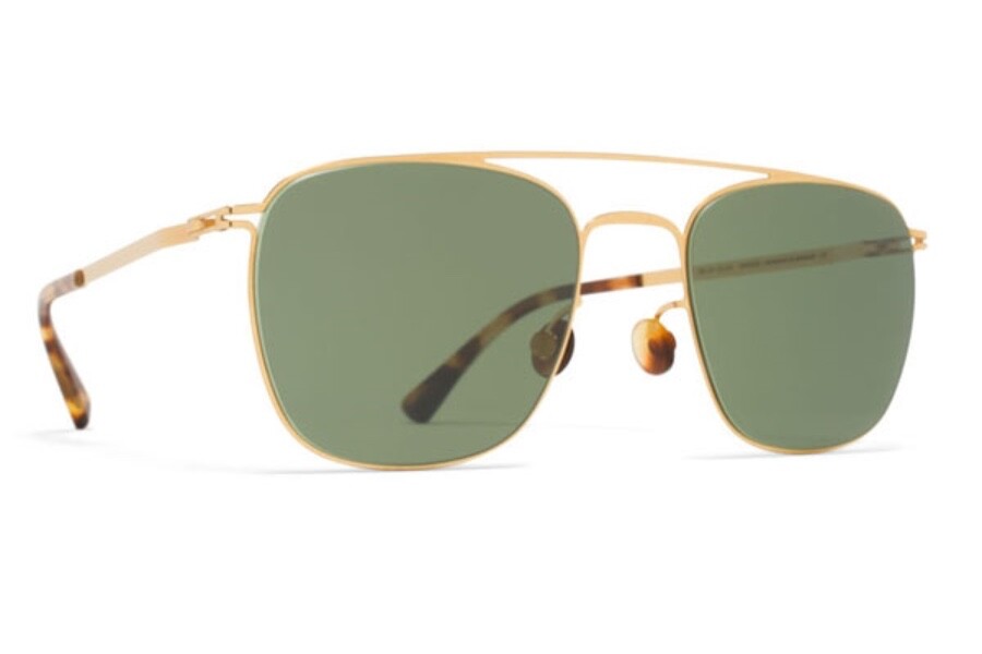 Mykita Torge 013 Glossy Gold Grey green Solid Sunglasses
