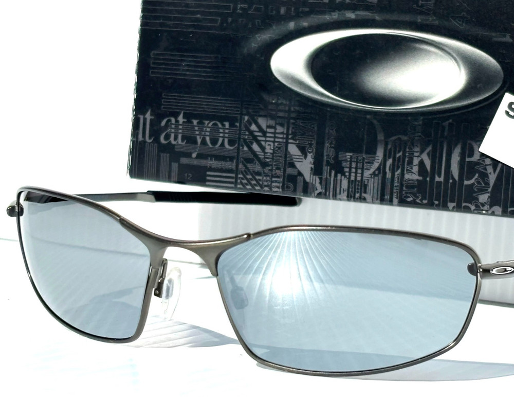 NEW Oakley WHISKER Carbon Metal Alloy POLARIZED Galaxy Chrome Sunglass 4141-01