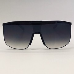 SUNGLASSES MEN DESIGNER RECTANGULAR STYLE GOLD FLAT BLACK LENS TOP BAR MODERN