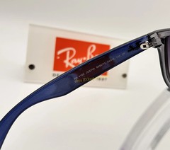 Ray-Ban RB4165 Justin 6596/T3 Square Sunglasses Blue Frame Gray Lens 54MM