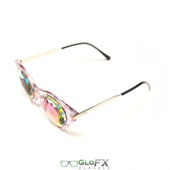 GloFX Floral Cat Eye Kaleidoscope Glasses – Rainbow Fractal Vintage Cat Eye Rave