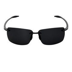 MAUI – Rimless TR90 Thin Sports Wrap Sunglasses Matte Black Smoke Polarized