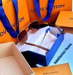 LOUIS VUITTON ATTITUDE SUNGLASSES Z0259U GOLD FRAMED [PRE-OWNED]