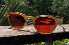 Vintage Men Red sunglasses Retro Women blonde glasses Johnny Depp Red sunglasses