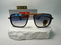 Ray-Ban RB4413 Navigator Sunglasses, Black & Gold Frame, Blue Gradient Lens