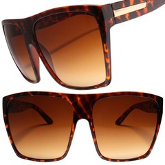 Look Famous Hip Hop Oversized Exaggerated Tortoise Square Sunglasses