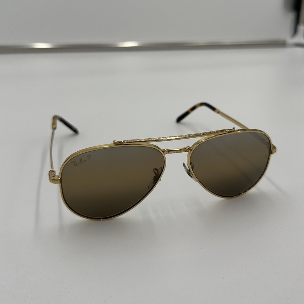 VTG Ray Ban RB3625 9196G5 Gold Tone Aviator Polarized Unisex 58 mm Sunglasses