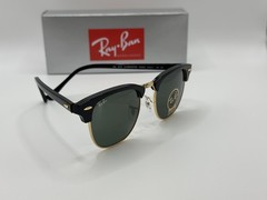 Ray-Ban RB3016 Clubmaster W0365 Black/Gold Frame Green G-15 Lens 51mm Sunglasses