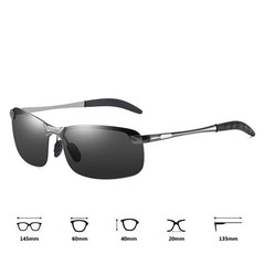 Classic Metal Men Polarized Sunglasses Fashion Driving Fishing Half Frame Retro