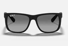 Ray Ban RB4165 622/T3 Justin Sunglasses Black Matte Polarized Gray Gradient 54mm
