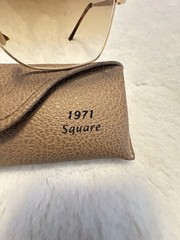 Ray-Ban Square 1971 Classic Sunglasses – Polished Gold Frame with Light Brown…