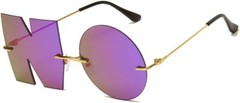 ENTHYI Letter NO Party Rimless Irregular Design Sunglasses For Men/Women…