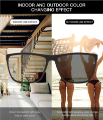 Men Photochromic Polarized Sunglasses Square Outdoor UV400 Driving Glasses New