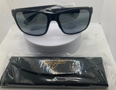 NEW MAUI JIM Red Sands Black Matte 432-2M POLARIZED Sunglasses Sport Grey Lens