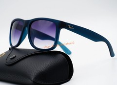 Ray-Ban Justin RB4165 54mm Square Sunglasses Blue Rubber Grey Gradient Unisex