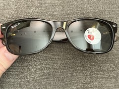 Ray-Ban New Wayfarer Tortoise / Green Polarized 55mm Sunglasses RB2132 902/58 55