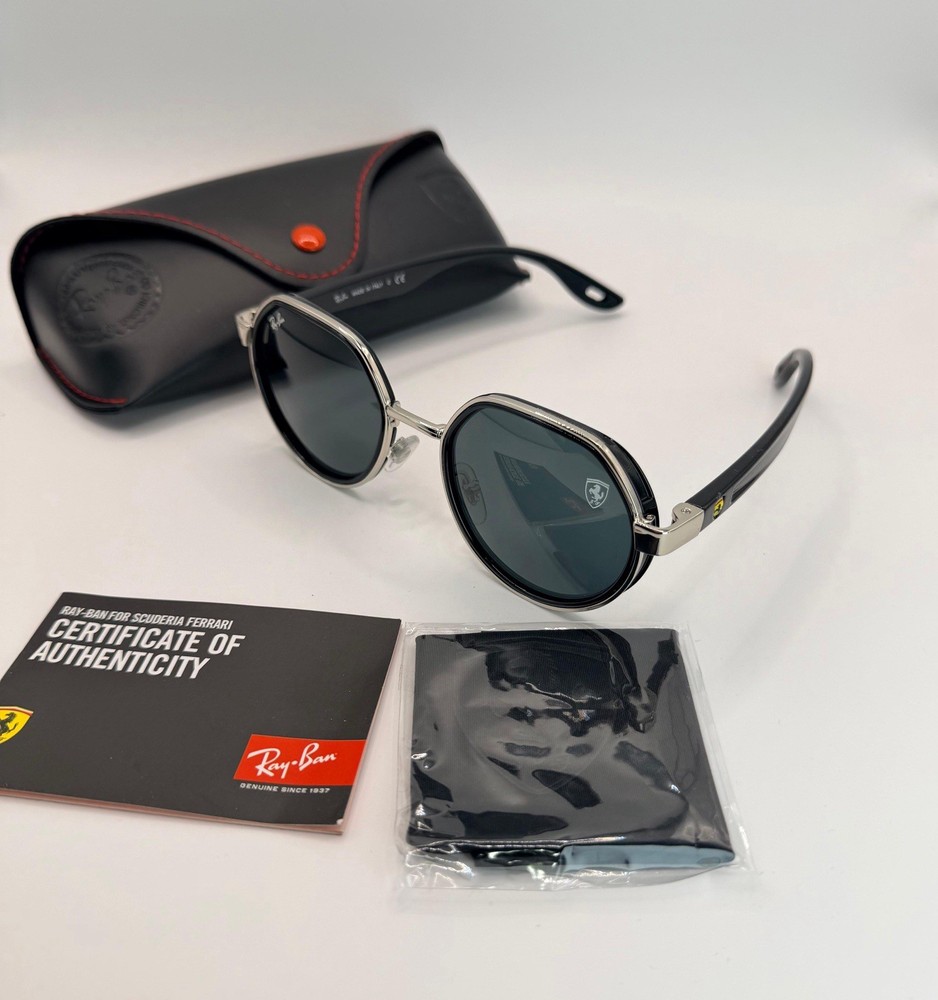 Ray-Ban RB3689 Scuderia Ferrari Sunglasses – Black / Silver Frame W/Black Lenses