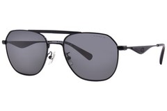 Coach HC7176B 939387 Sunglasses Men’s Satin Black/Grey Solid Pilot 57mm