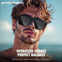 Oversized Polarized Large Sunglasses Wide Frame Gangster Rectangle XL Shades