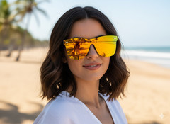 New Oversized Flat Top Shield Sunglasses Mirrored Lens Men’s Women’s UV400