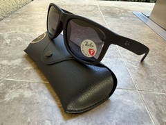 Ray-Ban Justin Sunglasses Matte Black Polarized Sunglasses 55 mm RB4165