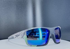 XLOOP 8X2645-CAMO Mens Wrap Full Rim Sunglasses Mirrored Blue Lens