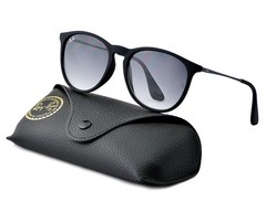 Ray-Ban Women Sunglasses RB4171 Erika Matte Black Frame Grey Gradient Lens 54mm