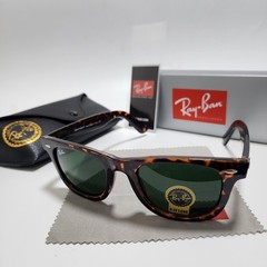 Ray-Ban RB2140 Wayfarer Classic Sunglasses Tortoise Frame Green Glass Lens 50mm~