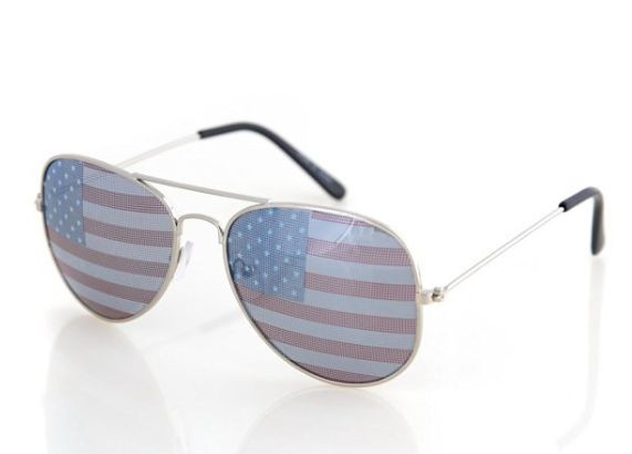 American USA Flag UV400 Aviator Sunglasses