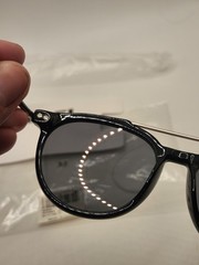 Brand New Diesel Round Sunglasses DL0188 Gloss Black Silver Bar 01A 54-17-145 3