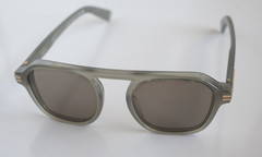 ZEGNA Round SUNGLASSES 51mm EZ 0241 Gray/Tan mirrored solid Made in Italy $465