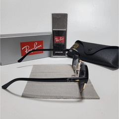 Ray-Ban RB3016 Sunglasses Clubmaster Classic Black Frame Glass Black Lens51-21mm