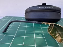 Emporio Armani 167-S 743 Gold Rectangular Sunglasses BrownLens 135mm 54[]19
