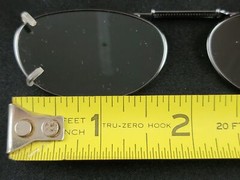 Solar Shield Clip-On Sunglasses 44mm Oval Gray PO1 Slot Good Cond