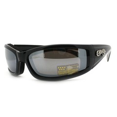Semi Goggle Sunglasses Choppers Bikers Foam Padded Wrap Around Matt BLACK